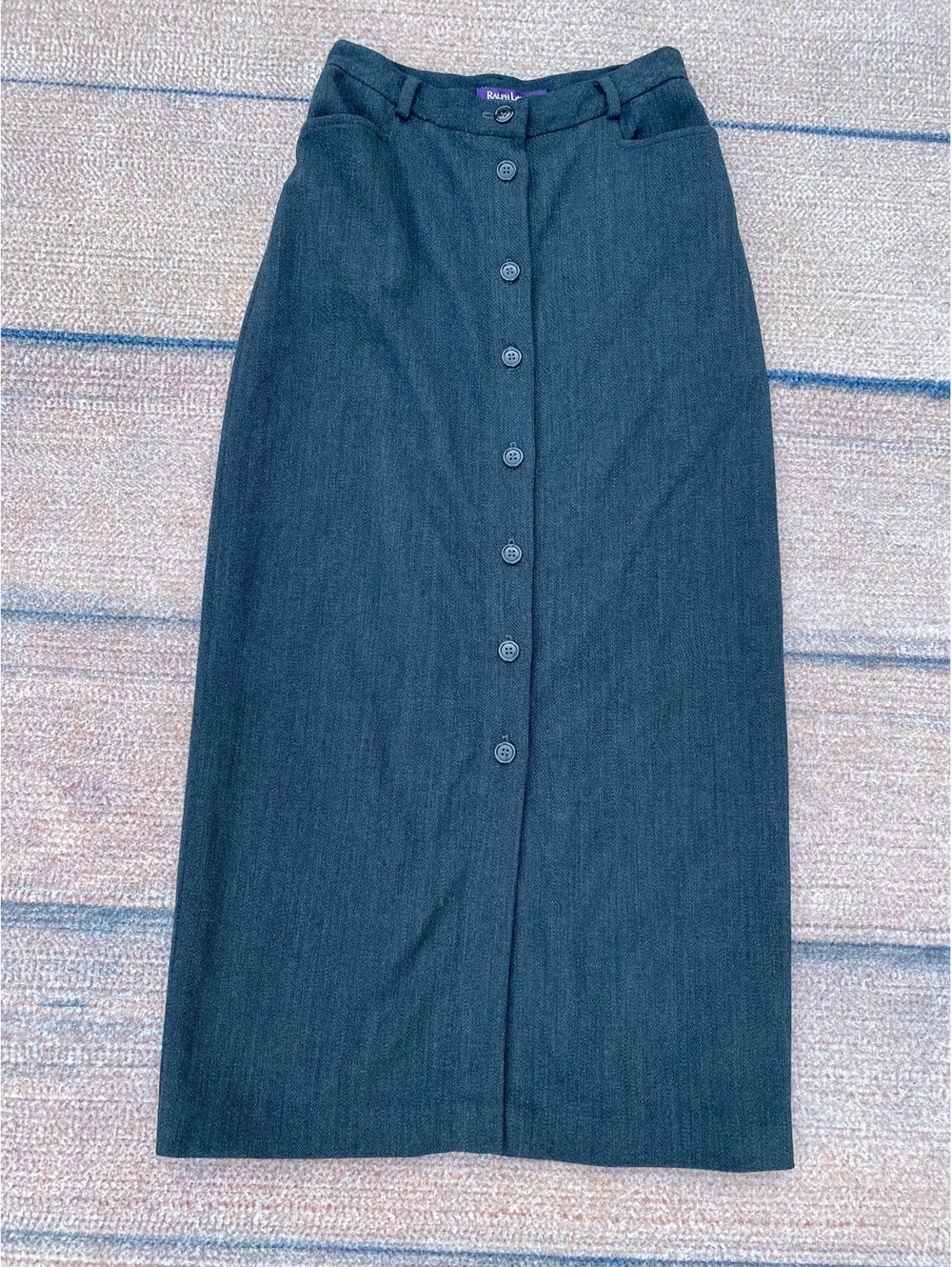 Ralph Lauren collection purple label vintage Americana wool blend button maxi 4